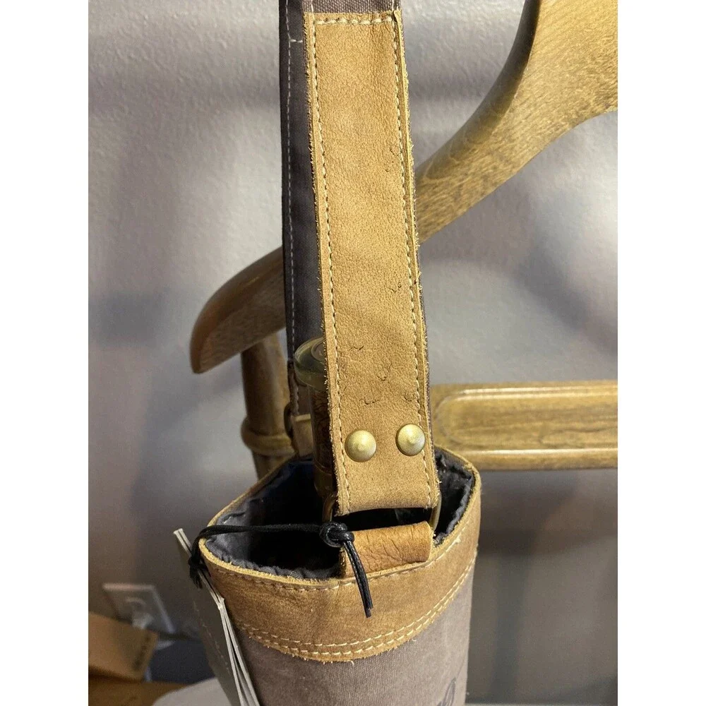 Myra Bag Leather Trim Wine/Bottle  Bag with Shoulder Strap Working Nine To Wine”